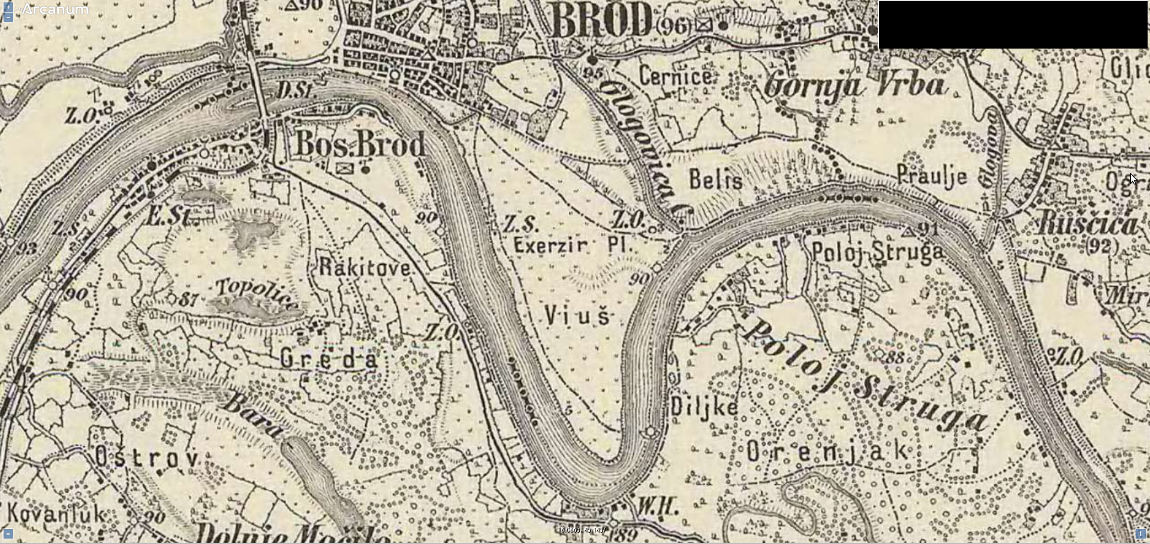 Austrougarska karta Save kod gdje je današnja Splavarska ulica iz perioda 1869.-1887. god._084_karta 1869-87_5